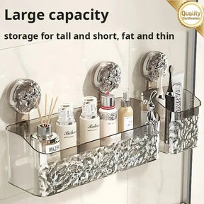 Practical wall shelf without drilling for the bathroom