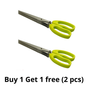 【LAST DAY SALE】5 Blade Kitchen Salad Scissors (Buy 1 Get 1 Free)