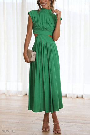 [50% off] Lorna™ Turtleneck Waist Cutout Summer Midi Dress